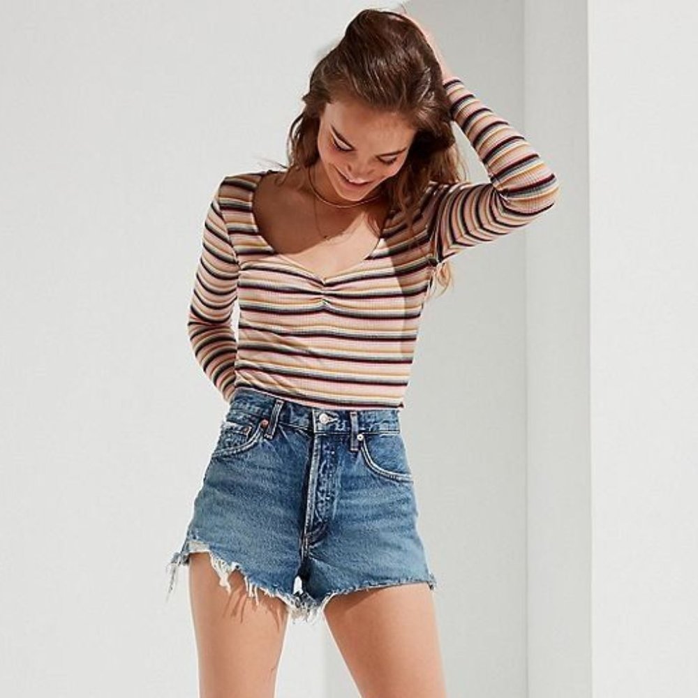 UO Striped Kylie Long-Sleeve Top